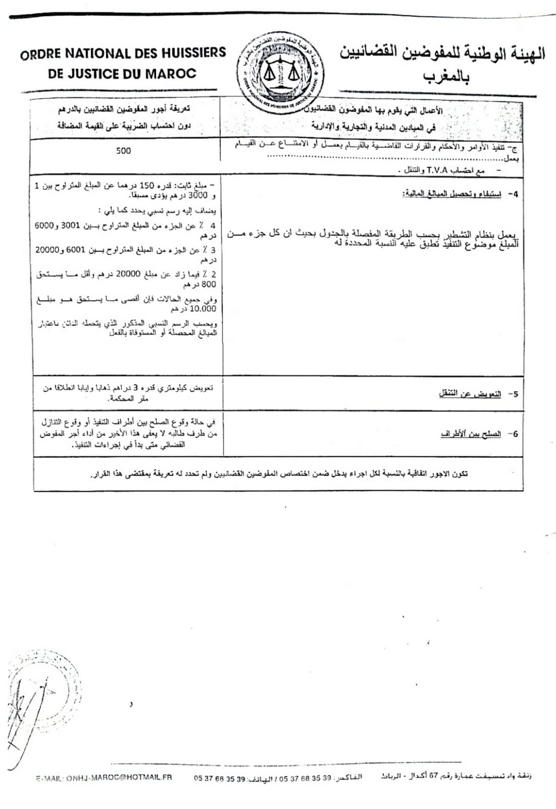 تعريفة أجور المفوضين القضائيين الدليل التطبيقي (3)